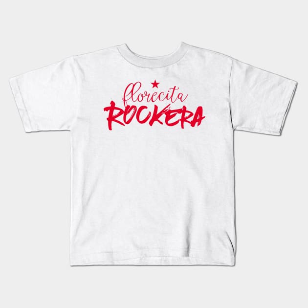 Florecita Rockera - tshirt design Kids T-Shirt by verde